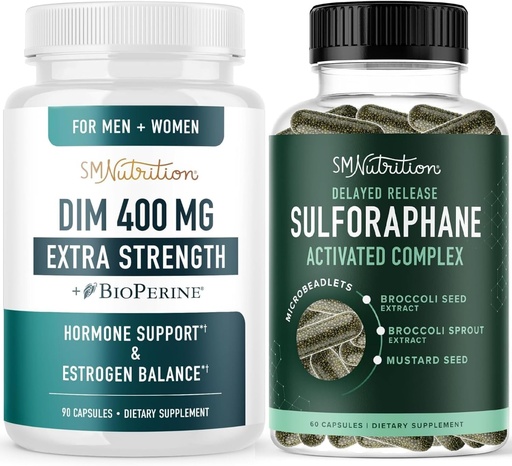 [BRSRAZALC4IWMCYZ] Sulforaphane Complex & 400mg DIM Supplement for Enhanced Estrogen Balance for Women | Advanced Microbeadlet Hormone Balance Supplement (60 Servings) with Extra Strength DIM (90 Servings)