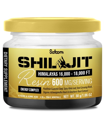 [BRSROGARCN4AAAD7] Satoomi Shilajit Himalayan Organic Resin - 30g Shilajit Supplement with 85+ Trace Minerals, Paullinia Guarana, Gotu Kola & More - Energy Production, Immune System, Comfortable Mood - 50-Day Supply