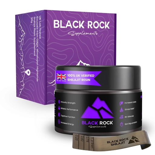 [BRSREZ35BYPWECDL] Black Rock Himalayan Shilajit, UK Lab Tested, Original Shilajit Resin 30g - Gold Grade 100% Pure, Rich in Fulvic Acid, Immune System Booster for Men & Women, 60 Servings (2 Months Supply)