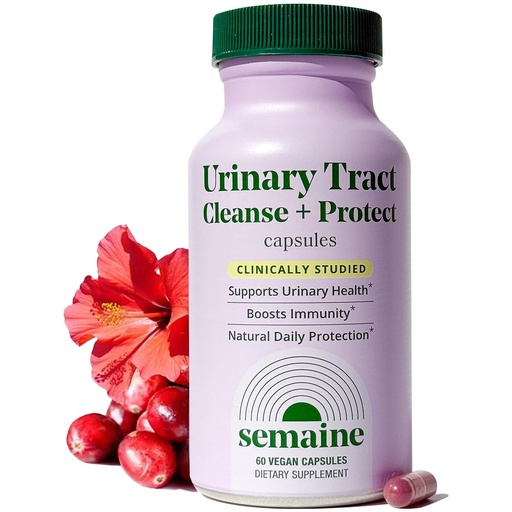 [BRSRGGD7CUHR63IY] Semaine Urinary Tract Cleanse & Protect - 60 ct, Bladder Support Supplement for Women, Flushes Urinary Tract. Combines Cranberry Proanthocyanidins with Hibiscus
