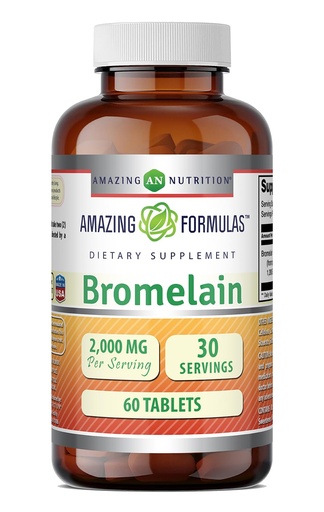 [BRSREBT4OF5WYCDB] Amazing Formulas Bromelain 2000 Mg per Serving | Tablets Supplement | Non-GMO | Gluten-Free | Made in USA (1 Pack, 60 Count)