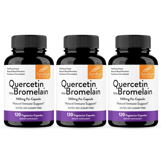 [BRSREYILCIBWCFDU] Quercetin with Bromelain Vegetarian Supplement Capsules | 360 Count (1000mg Per Serving 2400 GDU/g) | Supports Healthy Immune System, Helps With Seasonal Allergy Support | High Absorption Antioxidant