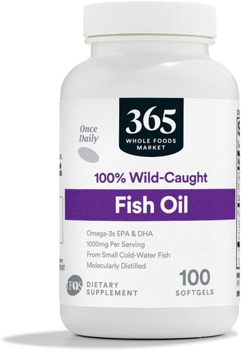 [BRSWGZQBOQBBQ2DJ] 365 by Whole Foods Market, Oil Fish 1000 Mg, 100 Softgels