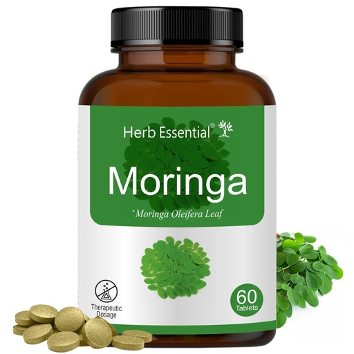 [BRSWGFQKAF7QKCL3] Herb Essential Organic Moringa Leaf Tablets 60 Tablets (500mg), Non-GMO and Gluten Free Supplemen, Uncoated Malunggay Herbal Supplement, Complete Green Superfood