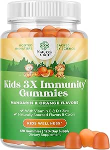 [BRSROFDQCF6QI3L7] Natures Craft Organic Kids Immune Support Gummies - Vegan Organic Vitamin D Gummies for Kids with Vitamin C and Zinc for Immunity - D3 Zinc and C Gluten Free & Non GMO (120 Servings)