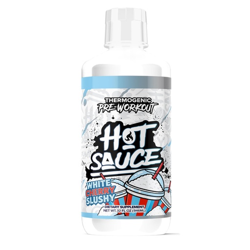 [BRSRGEIZCF6WKFD3] Hot Sauce Thermogenic Pre-Workout, White Cherry Flavor, Liquid Energy Supplement with Caffeine and L-Citrulline, 32 Fl Oz