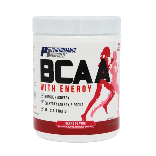 [BRSRO2QZAUPR63T6] PERFORMANCE INSPIRED Nutrition BCAA with Energy – 5G BCAA, 480mg CherryPURE, 160mg Natural Caffeine – Supports Muscle Recovery & Endurance – Berry Flavor