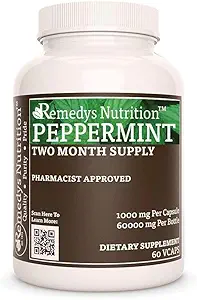 [BRSWYZ3YOIDQO3LP] Remedy's nutrition Peppermint Leaf | 1,000 mg, 60 Vegan Capsules Herbal Dietary Supplement | Two Month Supply