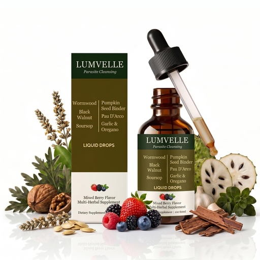[BRSRYZQYCIDRQ3TL] Lumvelle Wild Harvested Wormwood Drops, 7-Ingredient Alcohol-Free Herbal Extract, Gut Cleaning & Digestive Balance Support, Easy-to-Use Daily Liquid Supplement, 1 Pcs Oil