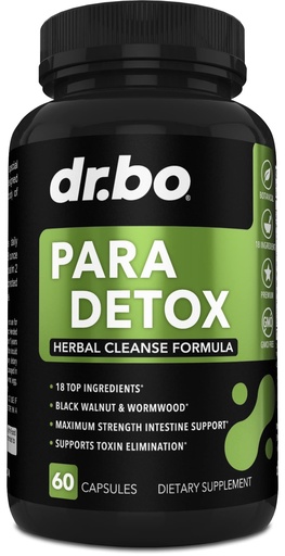 [BRSROAA3OEDROFYV] DR. BO para Cleanse Human Detox Guard - Intestinal Pills Support for Humans - Pro Gut Health Intestine Supplement Stomach for Adults - Herbal Wormwood Black Walnut Complex & Cloves - 60 Capsules