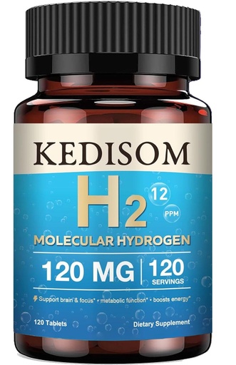 [BRSREHD5AEPQOFD6] H2 Molecular Hydrogen - Supports Healthy Aging, Cellular Energy & Brain Health - with Elemental Magnesium - GMO-Free, Gluten-Free & Soy-Free - 120 Tablets (120 Servings)