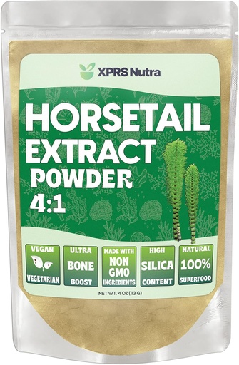 [BRSW2YI5AR6GAELK] XPRS Nutra Horsetail Extract Powder for Hair, Nails, and Bones - High Potency Horsetail Root Powder - High Silica Content for Maximum Results - Vegan Friendly Horstail Extract (4 oz)