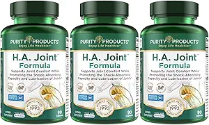 [BRSWGYYTO4HGGAIZ] Purity Products HA Joint Formula Hyaluronic Acid + Key CoFactors - Joint + Skin Multi Collagen (Type I, II & III) - 5-Loxin - Olive Fruit Extract - Joint Flexibility + Mobility - 90 Capsules (3)