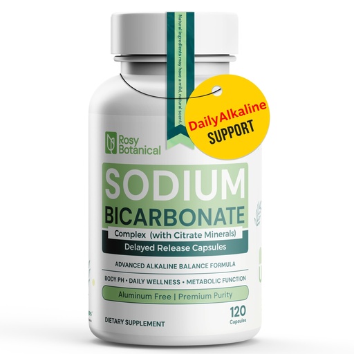 [BRSRGHYFO4MR6ELG] Aluminum Free Sodium Bicarbonate Capsules for Synergistic Alkalization, Body PH Support with Improved Absorption & Mineral Support, Bicarbonato De Sodio, Delayed Release 120 caps
