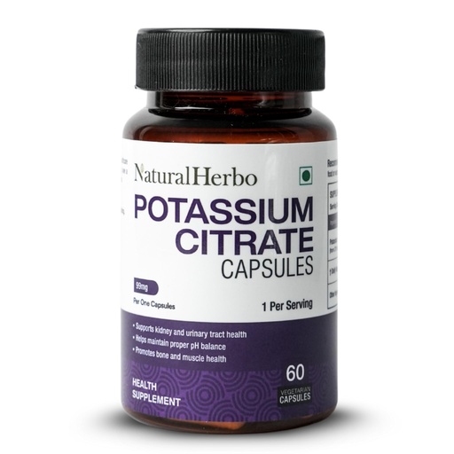 [BRSREBAPC4AQMCT7] Potassium Citrate Supplement 99mg, Bone & Muscle Support, Potassium to Support Electrolyte Balance and Normal pH*, Essential Mineral (60 Veg Capsules)