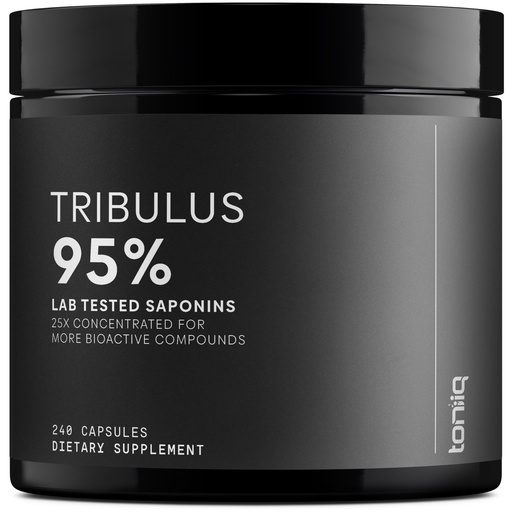 [BRSRMAQDAQIBYCTF] Toniiq Tribulus Terrestris for Men - Ultra High Potency 25:1 Extract with 95% Saponins - 1300mg Pure & Concentrated Formula - Third-Party Lab Tested for Purity & Quality - 240 Capsules