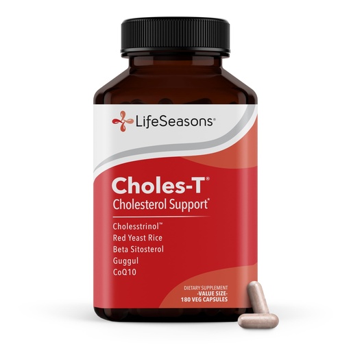 [BRSWGZILBYCWOFDG] LifeSeasons Choles-T - Cholesterol Support Supplement - Red Yeast Rice, CoQ10, Guggul & Phytosterols - 180 Capsules