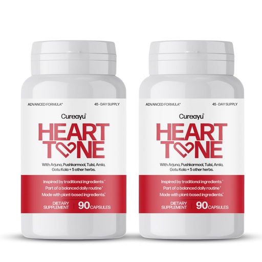 [BRSRE235AV4BMGTZ] Heart Tone Capsules | Natural Heart Health Supplement | Supports Healthy Cholesterol & Triglycerides Levels | with Arjuna, Pushkarmool + 8 Other Herbs | 90 Capsules (1) (2)