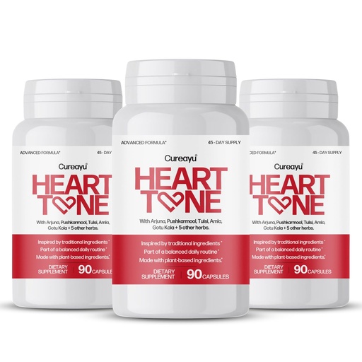 [BRSRE235PICGYYLJ] Heart Tone Capsules | Natural Heart Health Supplement | Supports Healthy Cholesterol & Triglycerides Levels | with Arjuna, Pushkarmool + 8 Other Herbs | 90 Capsules (1) (3)
