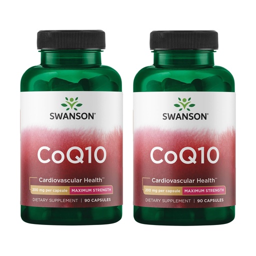 [BRSWGFD3BYFAM33D] Swanson CoQ10 Cardiovascular and Cellular Energy Supplement for Heart-Health-Conscious Adults Seeking Antioxidant Support - 200 mg (90 Vegan Capsules, 2 Pack)