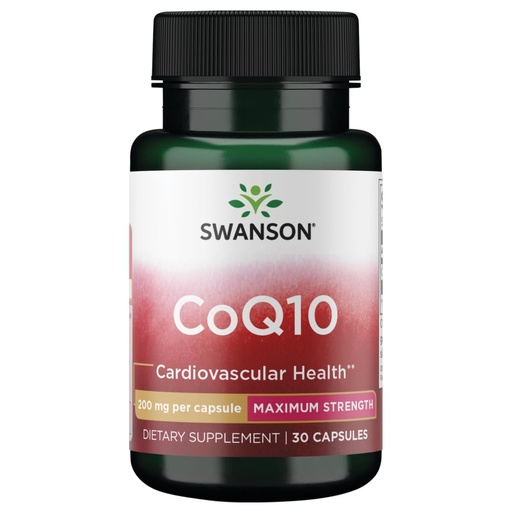 [BRSWIYAOAEOQK3DK] Swanson CoQ10 Cardiovascular and Cellular Energy Supplement for Heart-Health-Conscious Adults Seeking Antioxidant Support - 200 mg (30 Vegan Capsules)