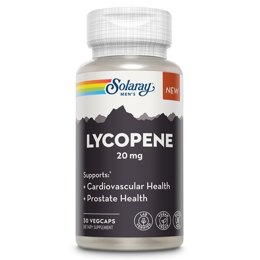 [BRSREHA5OUHBYC3B] SOLARAY Lycopene 20mg - Heart Health and Prostate Health Support, Powerful Antioxidants Supplement Sourced from Tomatoes - Vegan, Gluten Free, Lab Verified, 60 Day Guarantee, 30 Servings, 30 VegCaps