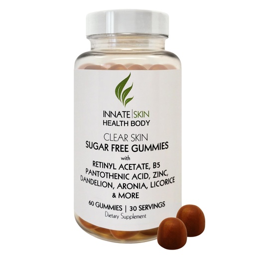 [BRSROFD5OVYAMYL6] Innate Skin Health Body Clear Skin Acne Gummies - Complexion Supplement, Pantothenic Acid & Antioxidants, Vitamins 60 Count