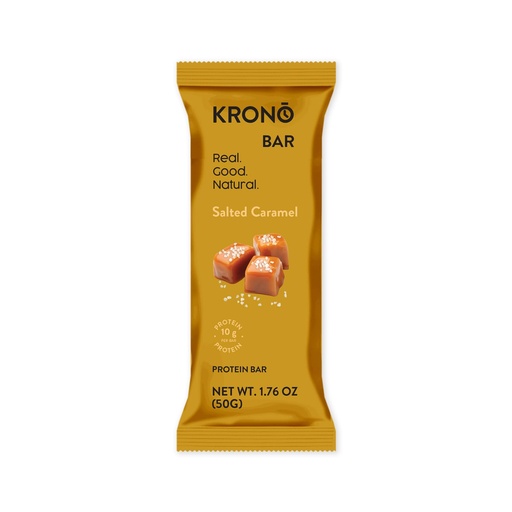 [BRSREYI6A4PWEAYU] Krono Nutrition Energy Bar - Made with Natural Ingredients - Vegan - Gluten Free - Nuts Free - Soy Free - 50 gram per bars - 12 bars per box (12 count, Crunchy Salted Caramel)