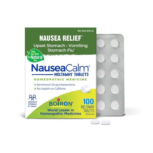 [BRSRABQPB4HWAYDA] Boiron NauseaCalm Tabs - 100 Count - Relief for Upset Stomach, Nausea, and Vomiting Due to Stomach Flu, Overindulgence, or Motion Sickness - Non-Drowsy Nausea Calm Meltaway Tablets
