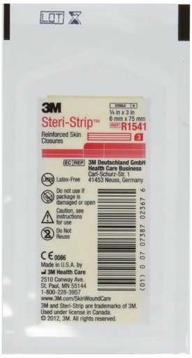 [BRSWIYT7AQGGED32] 3M Steri Strip Skin Closures 1/4'' X 3'' - 10 Packages of 3