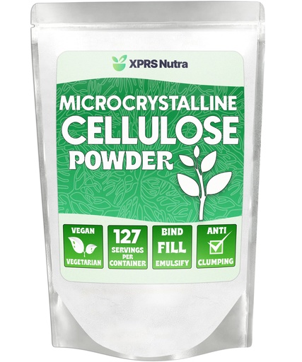 [BRSROYINBUDQ4D37] XPRS Nutra Microcrystalline Cellulose Powder - Odorless Cellulose Fiber Powder - 100% Pure Powdered Cellulose Supplement is an Insoluble Fiber for Pill Binder Mix and Cellulose Paste (9 Ounces)