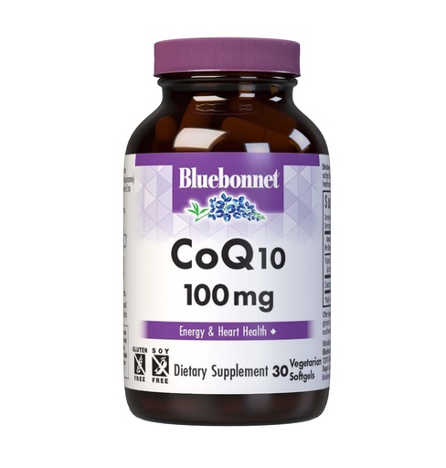 [BRSWIYY3BYEAY2I7] Bluebonnet Nutrition CoQ10 100 mg, Energy Production*, Heart Health*, Non-GMO, Gluten-Free, Soy-Free, Vegetarian Friendly, 30 Vegetarian Softgels, 30 Servings | Energy Production & Heart Health; Non-GMO, Vegetarian, Gluten-Free, Soy-Free