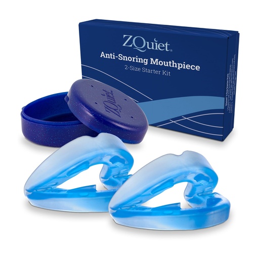 [BRSWGFIPC4AQYFY6] ZQuiet Anti-Snoring Mouthpiece 2-Size Starter Pack, Blue