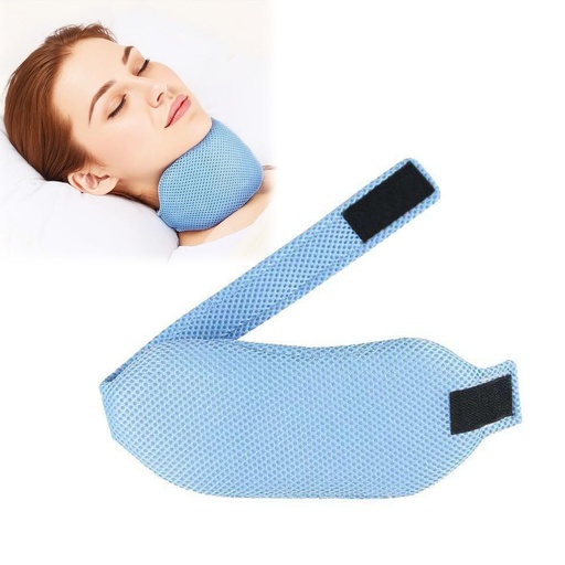 [BRSRGZACABYQAEI3] Neck Support Brace for Sleep & Post-Surgery Recovery, Adjustable Anti-Snoring Collar & Chin Up Alignment Device for Tonsil Adenoidectomy - Comfortable Mesh Design (Blue)