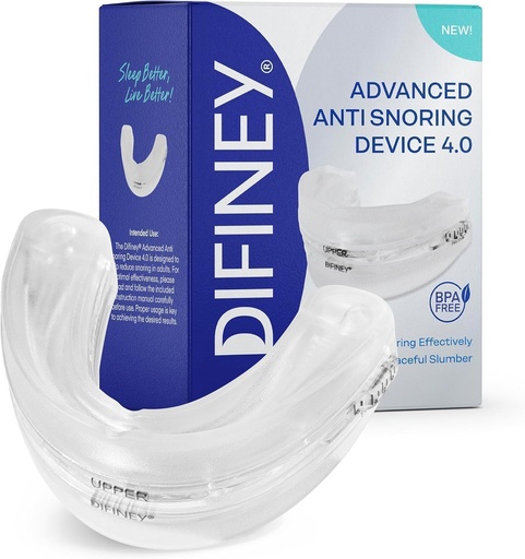 [BRSRYZAQAQFBY3LF] Difiney Advanced Anti Snoring Device 4.0: FDA-Cleared Snoring Solution – Adjustable Snore Stopper Mouth Guard for Men & Women – Anti Snoring Mouthpiece to Improve Sleep – Reusable Night Use