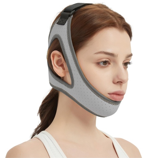 [BRSRGGIRBV5QA2TU] Chin Strap for Sleeping,Comfortable Anti Snoring Chin Strap for Men & Women, CPAP Chin Strap to Keep Mouth Closed, Adjustable Jaw Strap for Better Sleep (Gray)