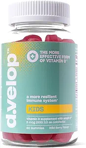 [BRSRO2YZOB7WGYAV] d.velop Vitamin D Kids Gummies –60 Count, 600 IU – Kids Immune Support - 3X Faster & More Effective – No Artificial Flavors or Sweeteners – Dairy-Free – Wild Berry Flavor - Kids Vitamin D for Ages 4+