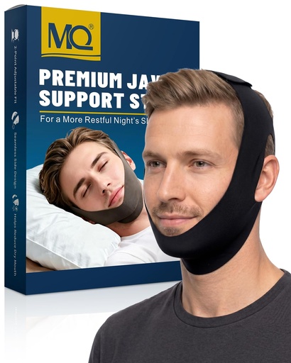 [BRSRGBIBDMOREF37] Anti Snoring Chin Strap for CPAP Users, Seamless Adjustable Elasticity Jaw Strap for Sleeping, Men & Women Traceless Breathable and Reusable Mouth-Closing Solution, Dark Gray