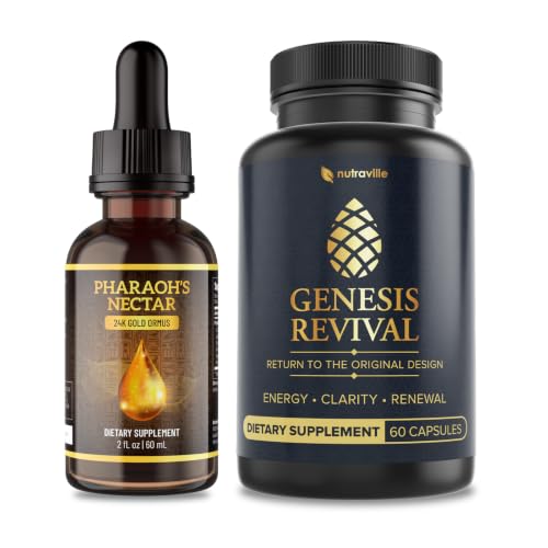 [BRSRYZAQOIBRQAL6] Pineal Gland Supplement Bundle, 24K Ormus Gold Drops & Botanical Capsules | Third Eye Awakening, Anti-Aging, Spiritual Activation & Deep Cellular Renewal, Pharaoh's Nectar + Genesis Revival