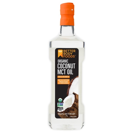 [BRSREFL2AQCQG2QY] BetterBody Foods Organic Coconut MCT Oil 33.8 Fl Oz, C8 & C10, Keto Coffee