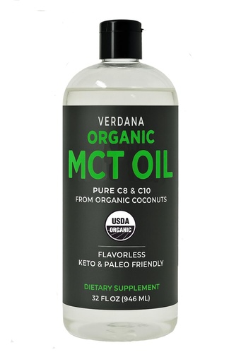 [BRSRGZA7CQPBYADF] Verdana Organic MCT Oil, 32 fl oz – Pure C8 & C10 from Organic Coconuts, Unflavored MCT Oil for Coffee, Keto Friendly, No Palm Oil, Dietary Supplement