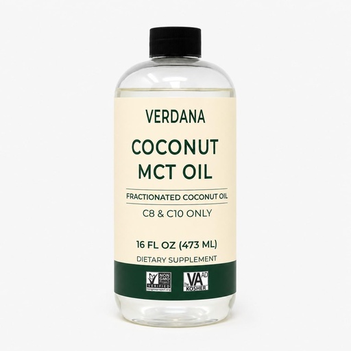 [BRSWKZITDEFBMD3E] Verdana Food Grade MCT Oil 16 oz – For Keto Coffee, Unflavored Natural Oil Pulling Mouthwash & Massage - 100% Coconut Derived Fractionated – Medium Chain Triglycerides C8 C10 –Non-GMO, Kosher