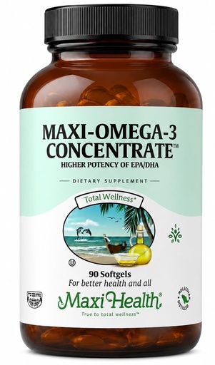 [BRSWIYAKCUOQ2YAV] Maxi Health Omega 3 Supplement - Omega-3 Fish Oil Concentrate - Higher Potency Source of EPA/DHA Fatty Acids - Heart, Brain & Joint Health - Kosher Certified Wild Caught Fish - 90 Vegetarian Softgels | Triple Strength 2000 mg, EPA & DHA Omega 3 Fatty Acids, , Heart, Brain & Joint Health, Kosher Certified Wild Caught Fish,