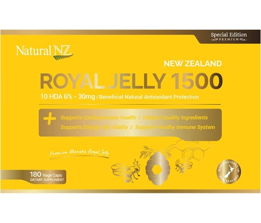 [BRSRAGD4BYFWM3Q2] Premium Royal Jelly 1,500mg (10HDA 6%-30mg) 180 Capsules (1)