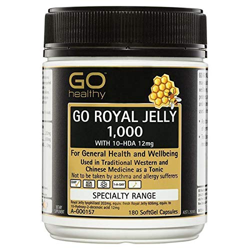[BRSWGFATOYFB4C3F] GO Healthy Royal Jelly 1000mg 10 HDA 12mg 180 Capsules