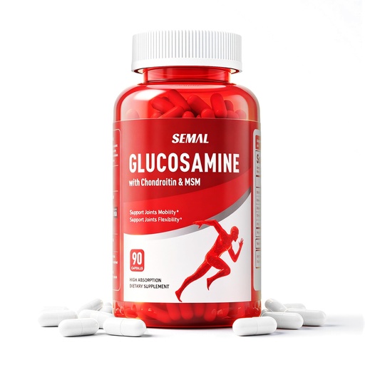 [BRSRGCYHO4NGC3AU] SEMAL Glucosamine Chondroitin MSM Joint Support Supplement 90 Capsules | Extra Strength for Joint Mobility, Flexibility & Cartilage Health – Gluten Free – 45-Day Supply