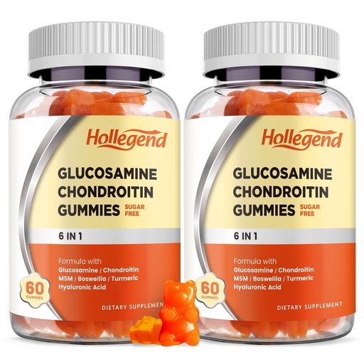 [BRSREC33BEFWECDB] Glucosamine Chondroitin Gummies Sugar Free, 120 Count | Glucosamine Supplement for Adults Men & Women