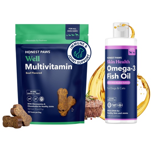 [BRSREH35AR5Q4CDB] Dog Multivitamin Chews and Fish Oil Bundle