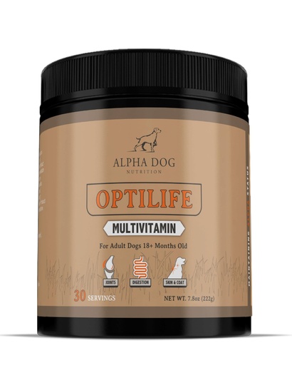 [BRSRAZ33C54AYEQU] OptiLife Dog Multivitamin Powder, Adult Dog, 30 Servings | With Probiotics, Allergy Support, Joint Support, Skin & Coat Support