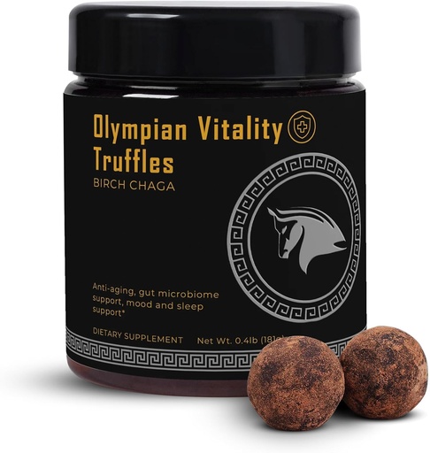 [BRSROHYHOQHQIDY7] Olympian Vitality Truffles | Natural Gut Health Dessert & Gut Detox Supplement + Sleep Support | Humic & Fulvic Acid Organic Pure Cacao & Date | Non GMO & Organic | Spartan Bee Bread Brand
